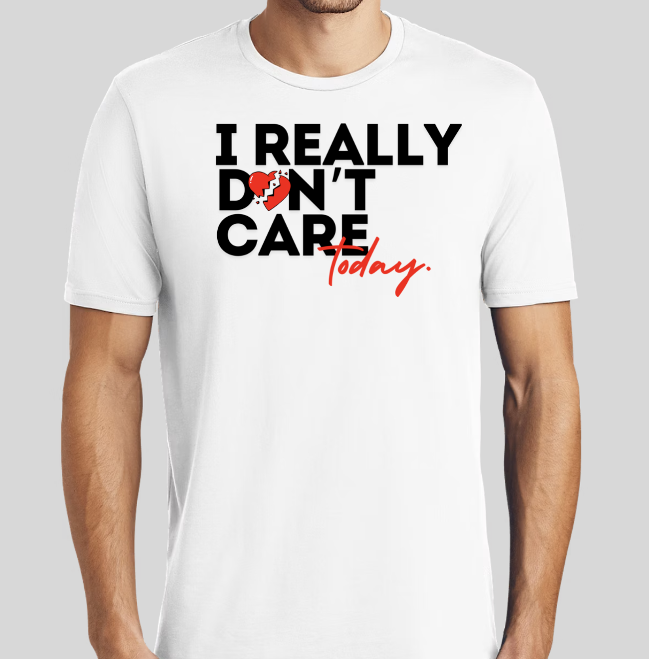 The I Really Don't Care t-shirt features the classic BHS heart with a very care-free message. The slim BHS logo has been applied to the back of the t-shirt.